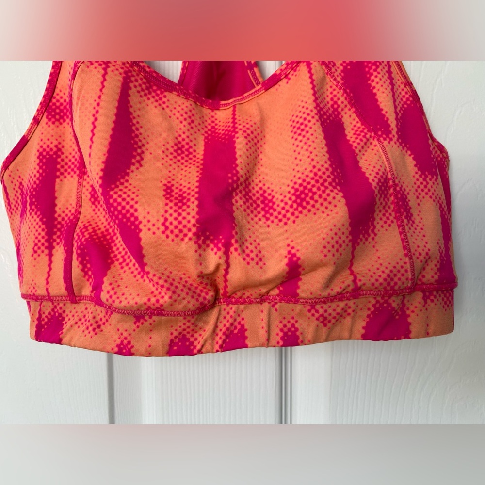Calvin Klein Performance Quick Dry Pink and Orange Athletic Sports Bra Size XL - Picture 5 of 14